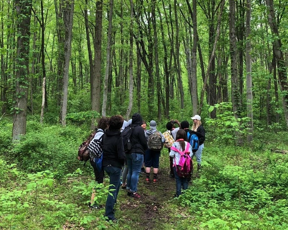 Shannon giving an outdoor program