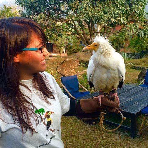 Anisha with Egyptian Vulture