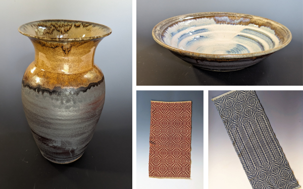 Pottery by Mark Amey and Weaving by Kris Amey