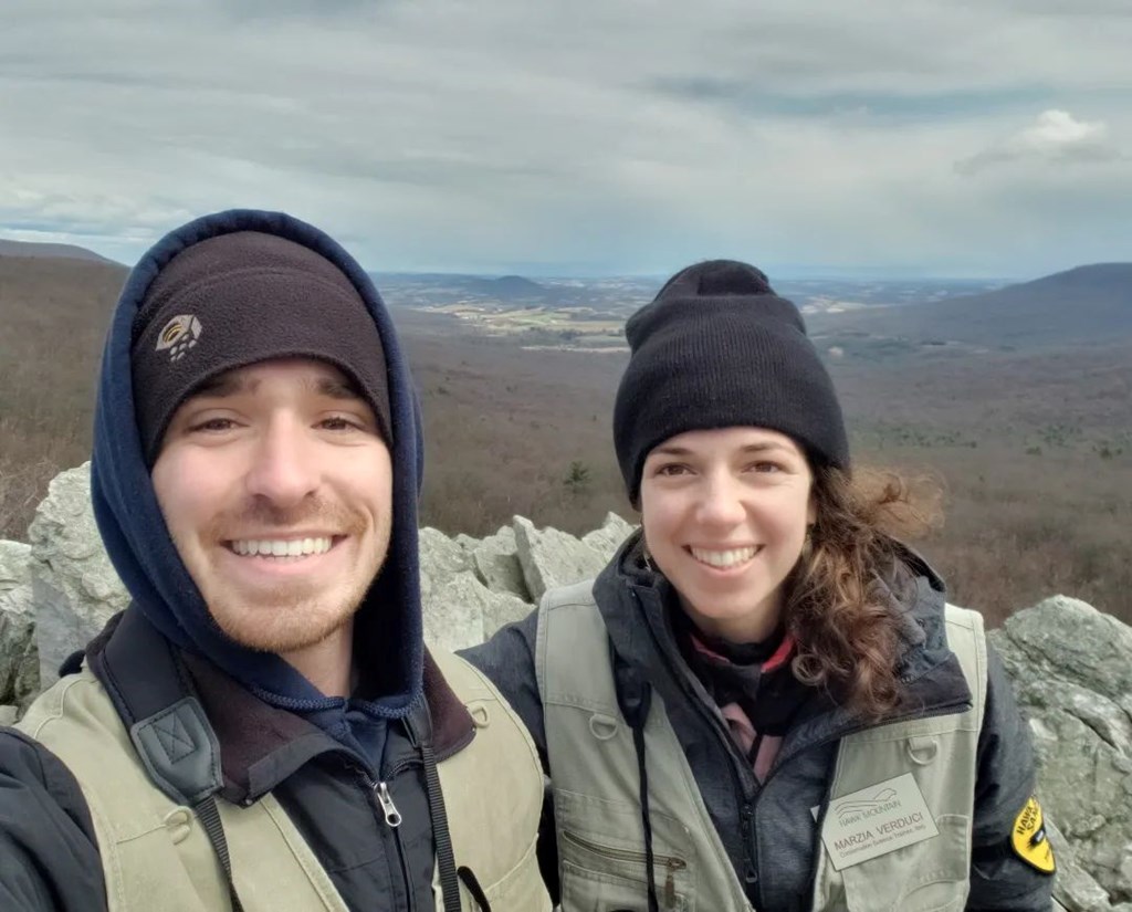 Trainees Matt Bowers and Marzia Verduci Counting at North Lookout