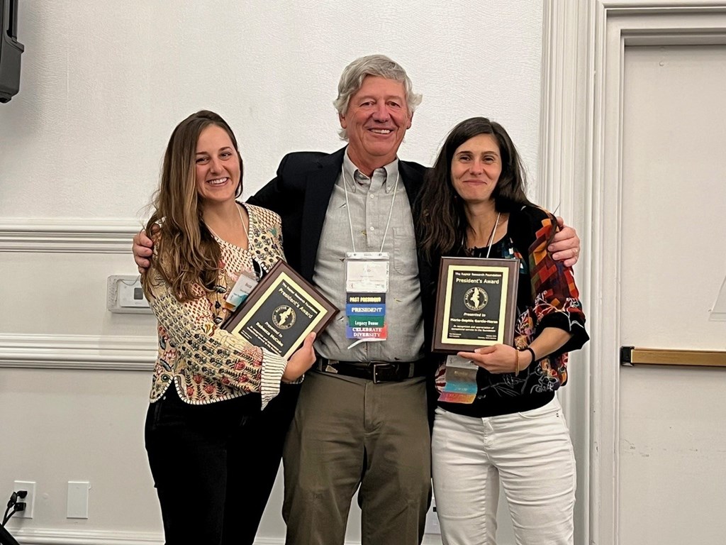 Dr. Rebecca McCabe, RRF President Rob Bierregaard, and Dr. Sophie Garcia-Heras with RRF President's Awards