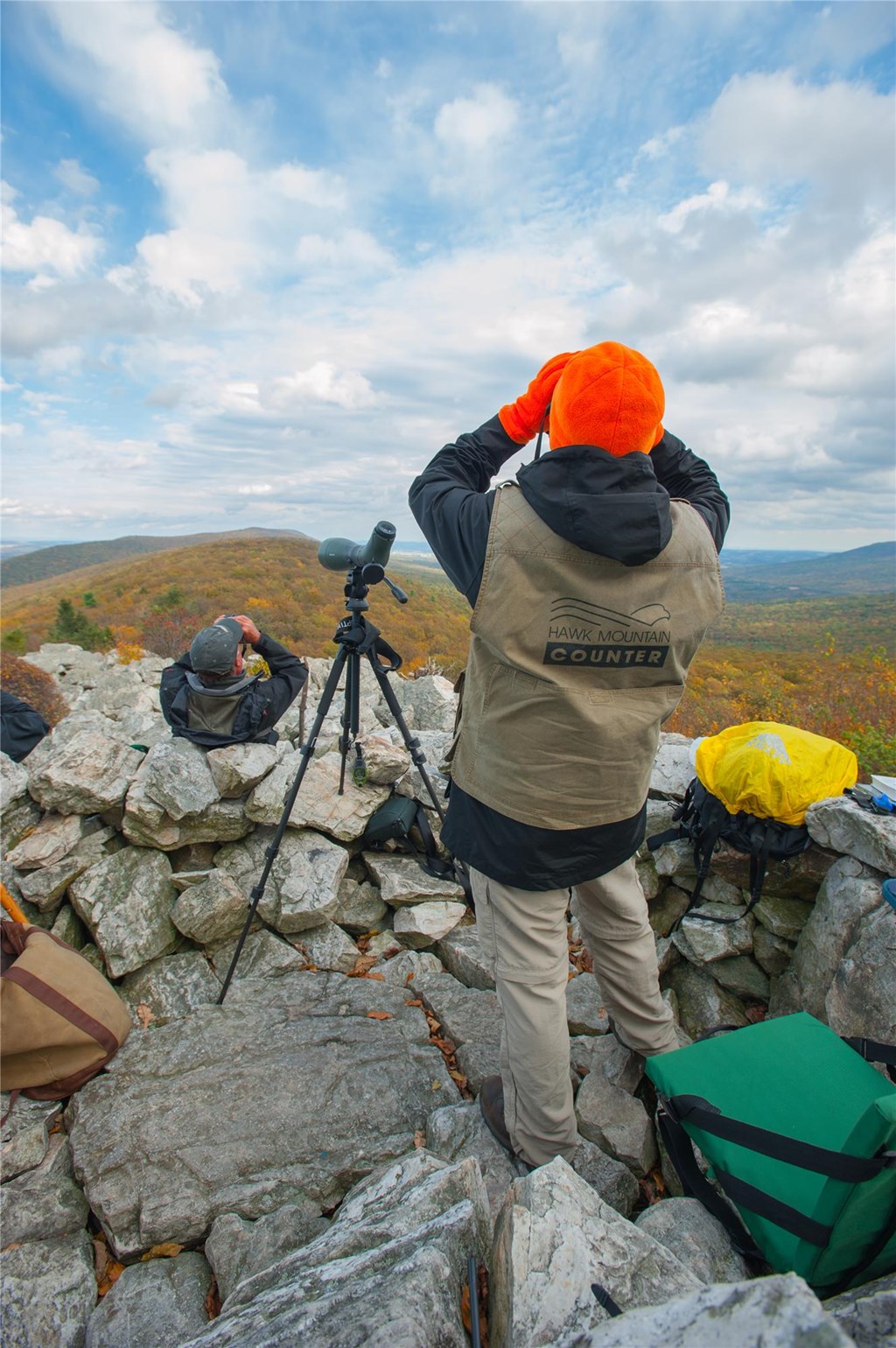 Several Counters Stationed at North Lookout in Autumn