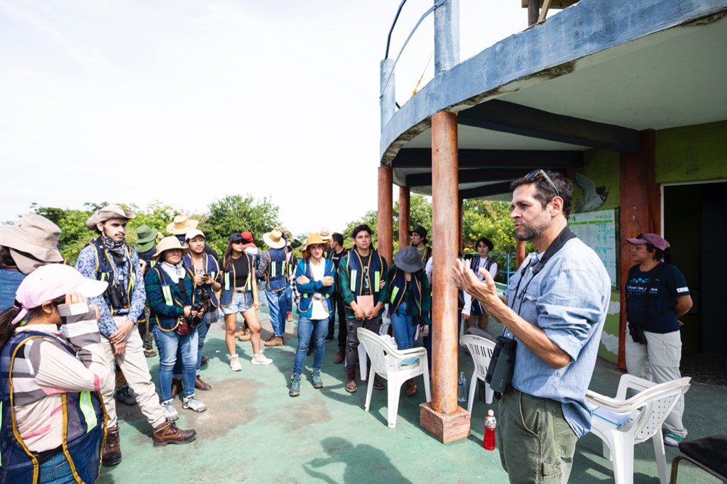 Ernesto Addresses a School Group in Chichicaxtle, Veracruz